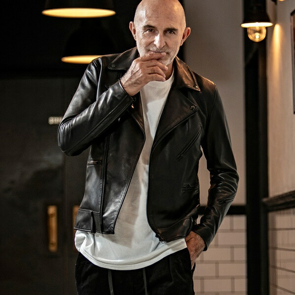 楽天市場】1PIU1UGUALE3 RELAX ストレッチレザーダブルライダース