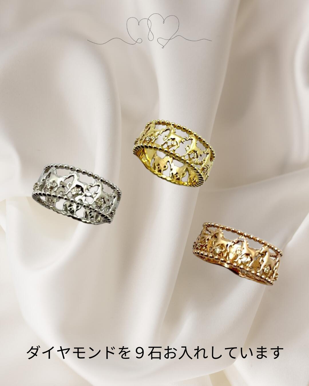 楽天市場】馬九いくリング 豊富なサイズ展開 10金ダイヤモンドリング