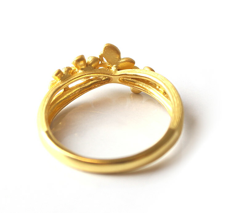 楽天市場】純金 指輪 花 蝶 リング レディース 女性 イエローゴールド