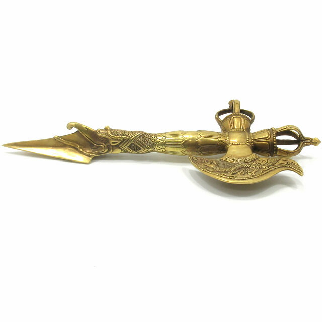 楽天市場】プルパ カルタリ 一体型 独鈷杵 長さ約30cm 真鍮 金剛杵