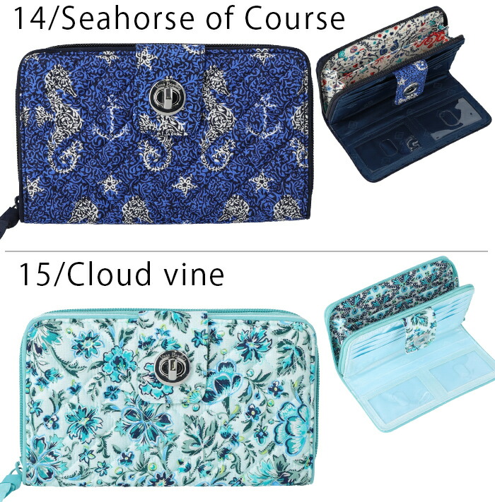 値下げしました 未使用品 Vera Bradley 幾何学模様 長財布 ネイビー