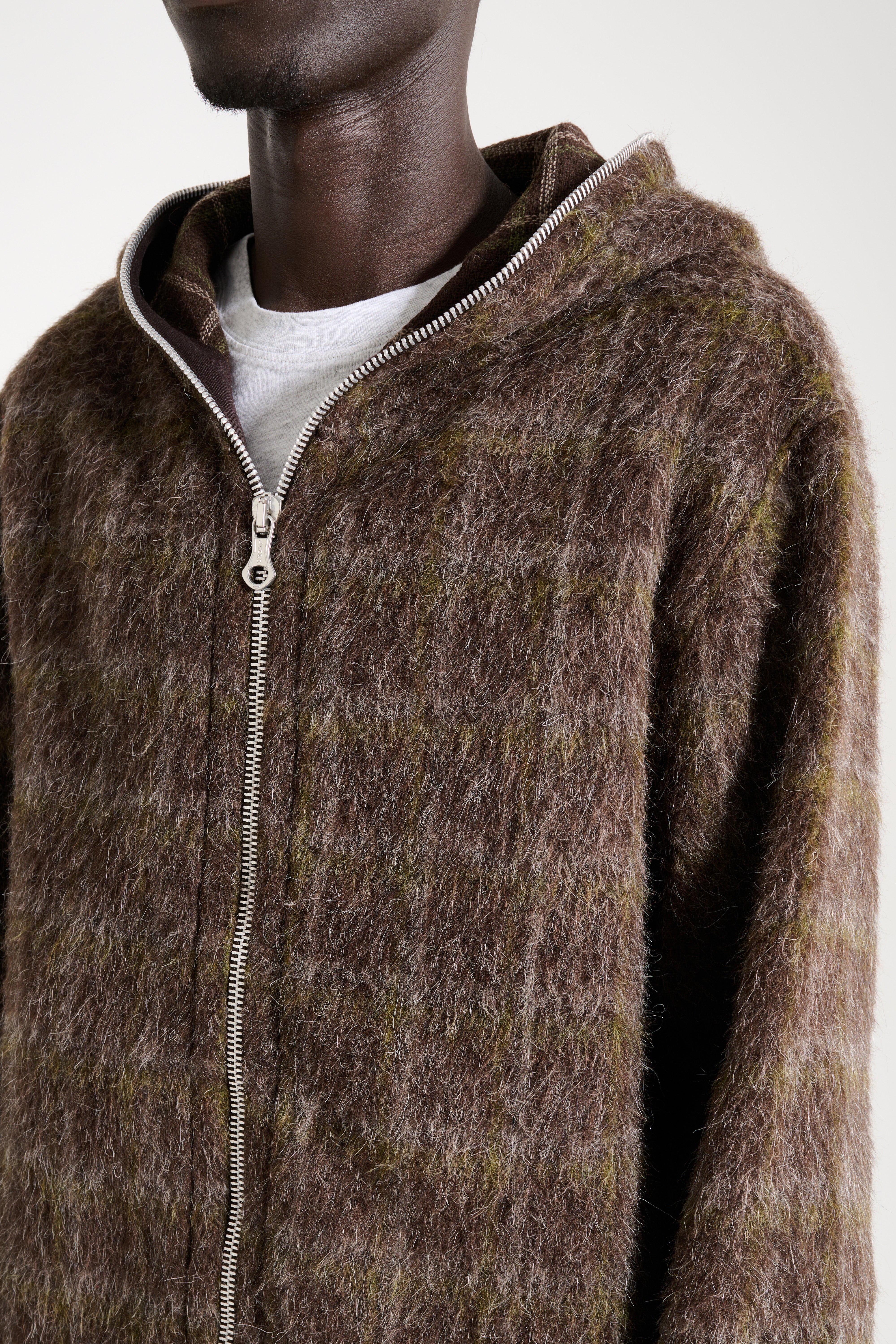 Our Legacy Full Zip Hood Dorf Check Hairy Wool – Très Bien