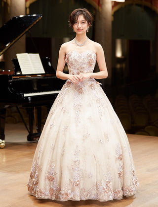 シャンパンベージュロングドレス・TW1901-CBEG｜演奏会・発表会ドレス