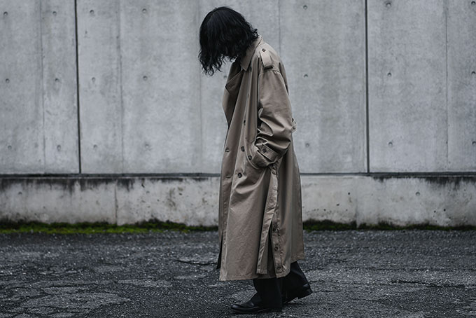 stein -Overlapped Trench Coat, Melton Lean Jacket, Crew Neck Knit