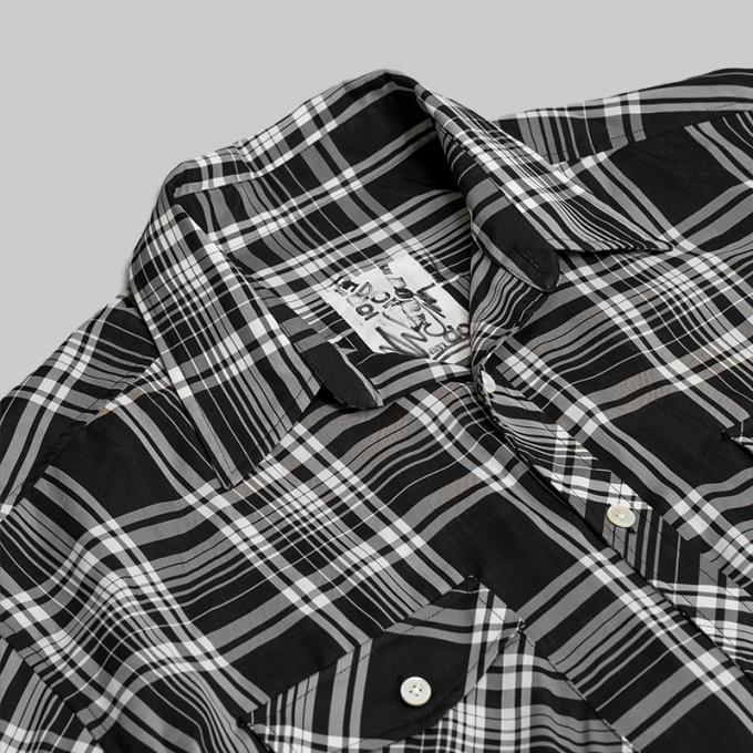 I am dork / Flap Pockets Shirts (Black Check) | twelve