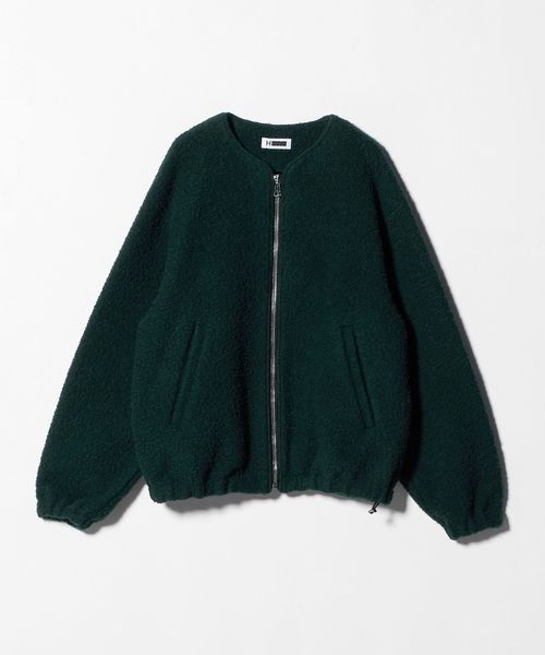 H＞ナッピング ウール ジップジャケット