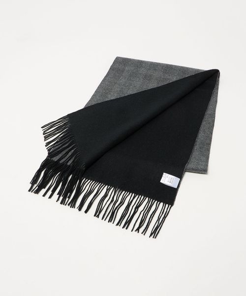 カシミヤ リバーシブル ヘリンボーン マフラー