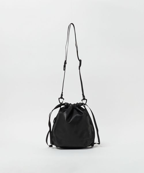 BAICYCLON＞レザーライク ドロー ストリング 巾着 バッグ