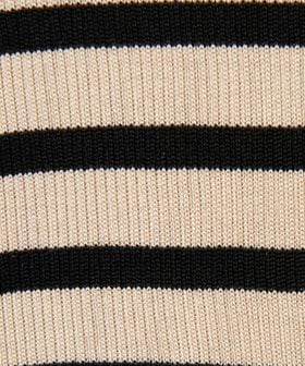 リブ ボーダー タートル ニット