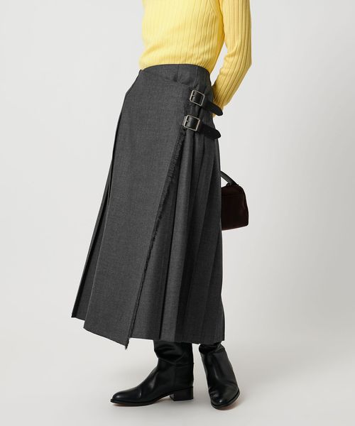 別注】＜O'NEIL of DUBLIN＞プリーツ ロング スカート グレー