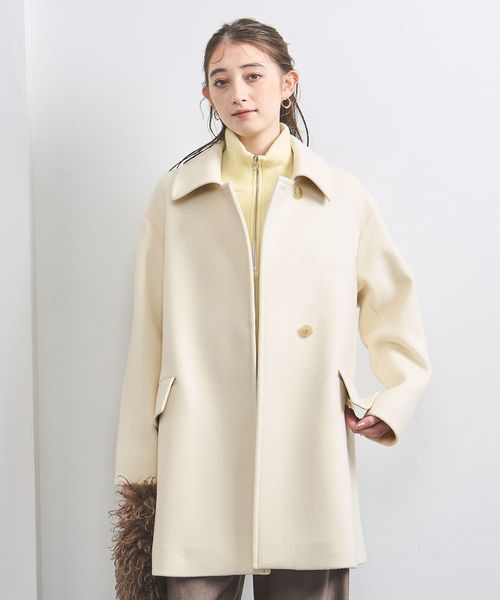スタンドカラー ミドルコート