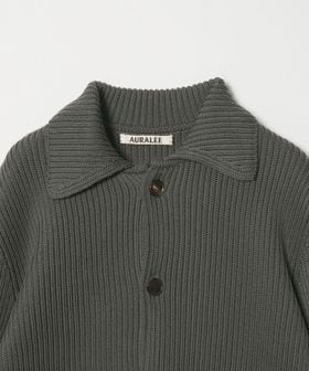 AURALEE＞クロップド シャツカーディガン