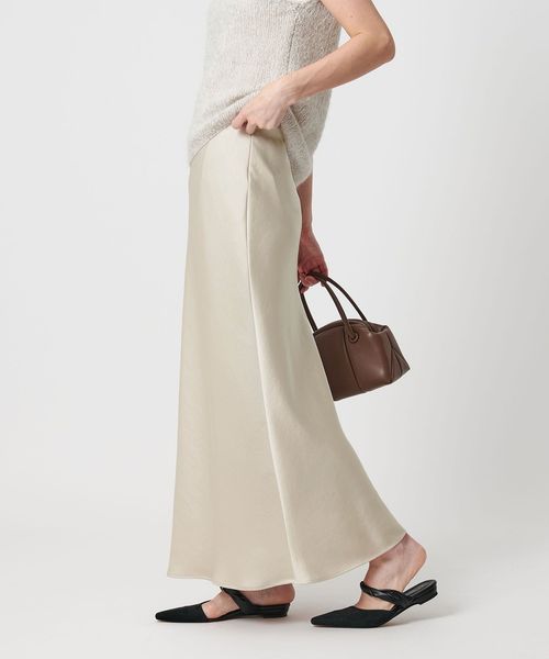 ポリエステルサテン マーメイドフレアスカート