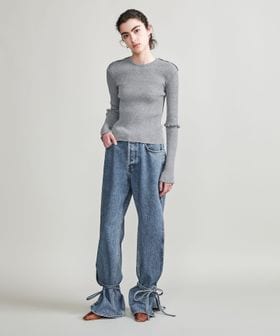 H＞TC リブ アウトシーム ロングスリーブニット