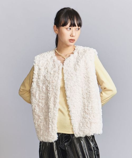 フェイクファー ベスト