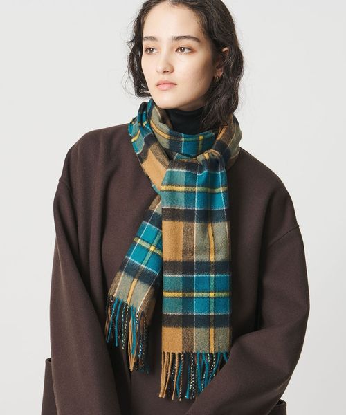 Johnstons of Elgin＞カシミヤ チェック 35 マフラー