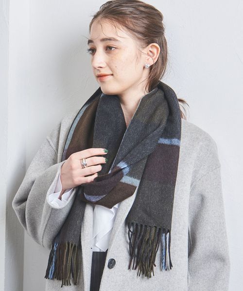 Joshua Ellis＞カシミヤ チェック マフラー