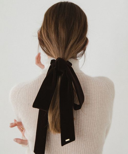 LETICIA＞リボン ベルベットシュシュ