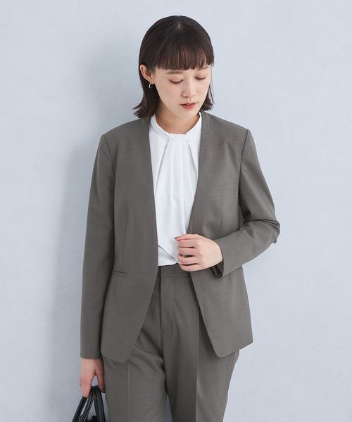 カチリラ ノーラペル ジャケット ―ウォッシャブル・ストレッチ・防シワ―