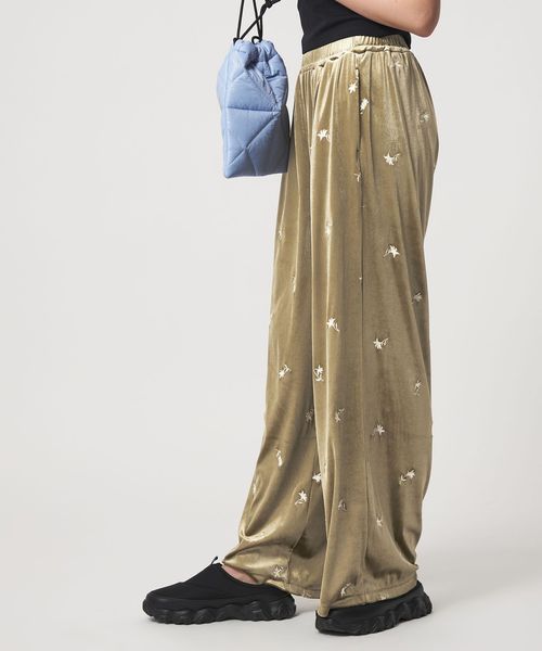 CITEN＞ベロアエンブロイダリーカットパンツ