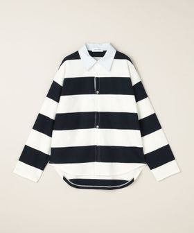ATTISESSION＞コットン ビッグ ラグビー シャツ