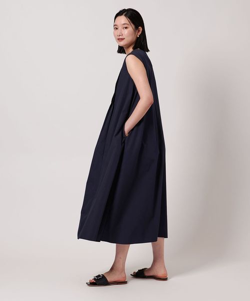 フロントプリーツ ノースリーブワンピース ＜A DAY IN THE LIFE＞