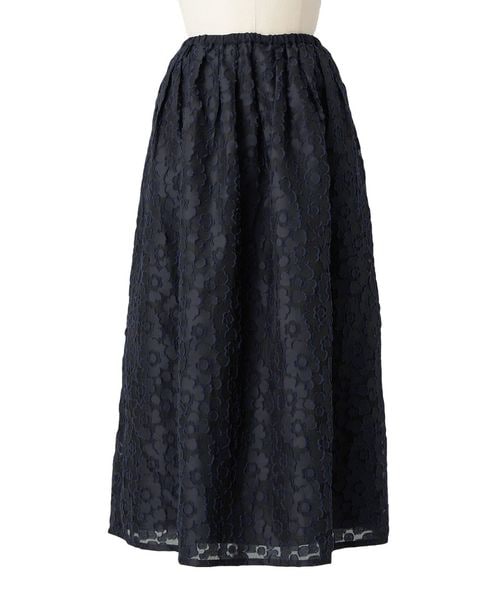 RESORT1 フラワージャガードギャザースカート