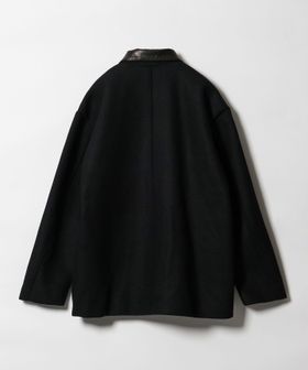 SKOOKUM × monkey time＞メルトン レザーカラー ジャケット ブラック