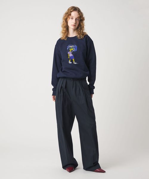 6(ROKU)＞タック パンツ ネイビー