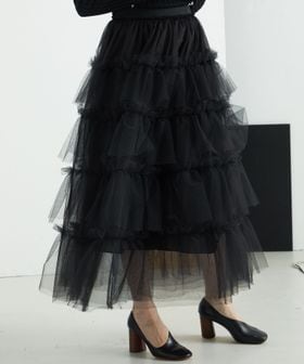 AEWEN MATOPH＞チュールフリル マキシスカート