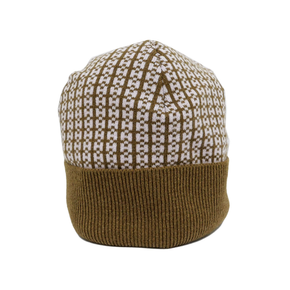 名東】【HERMES】エルメス ニット帽 ビーニー ブラウン ピンク Mサイズ