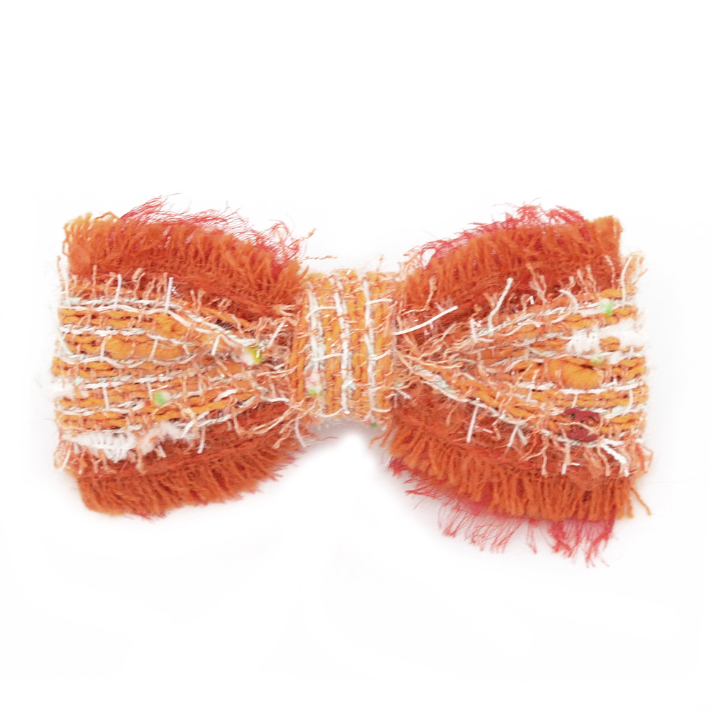 名東】【CHANEL】シャネル バレッタ ツイード オレンジ マルチカラー