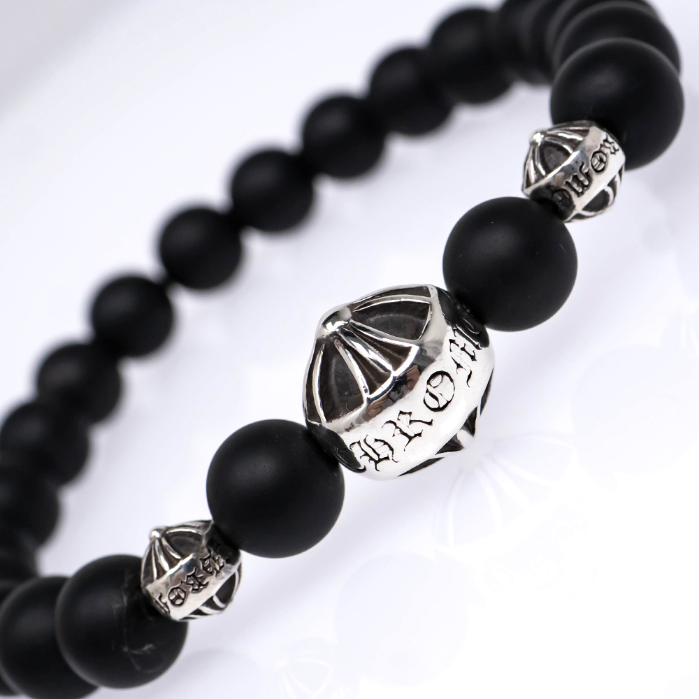 名東】【CHROME HEARTS】クロムハーツ オニキス ビーズ ブレスレット
