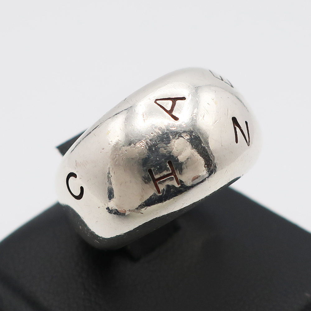 天白】【CHANEL】シャネル ロゴ リング #12 約18.3g 指輪 シルバー