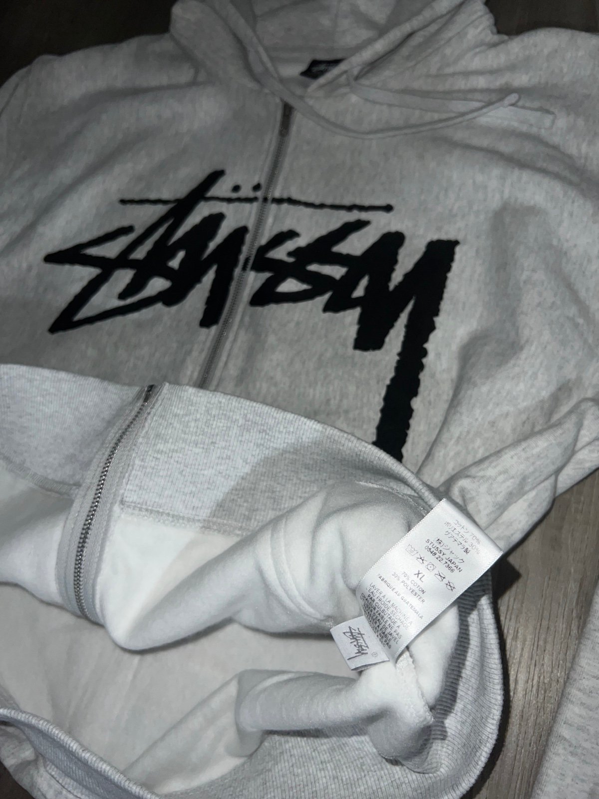 Grey Stussy Zip Up Hoodie Stüssy XL (46-48) | Mercari