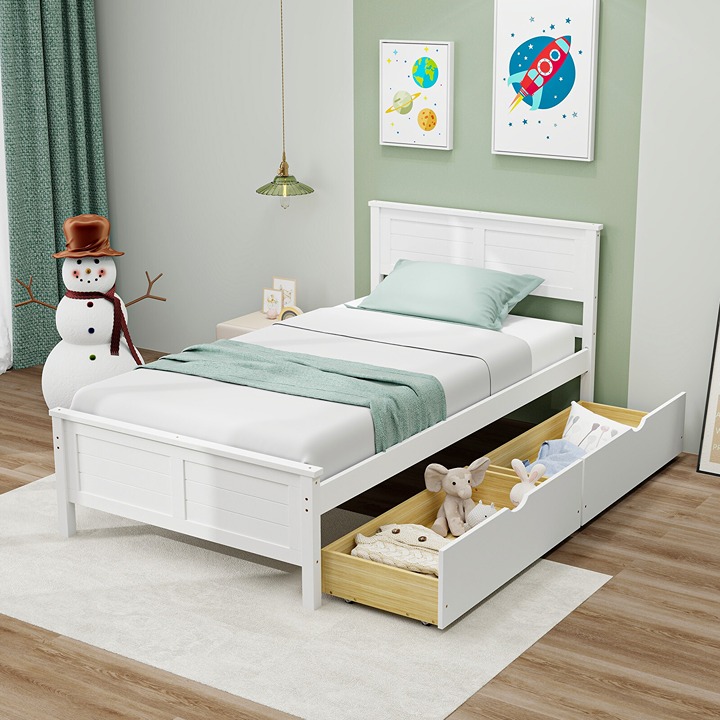 hy100602】socph bed double IKIFLY Twin XL Bed Frames with Storage