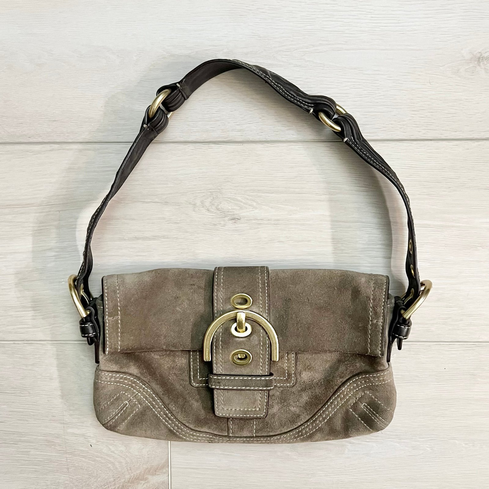 Vintage Y2K Coach Soho Demi Flap Suede | Mercari