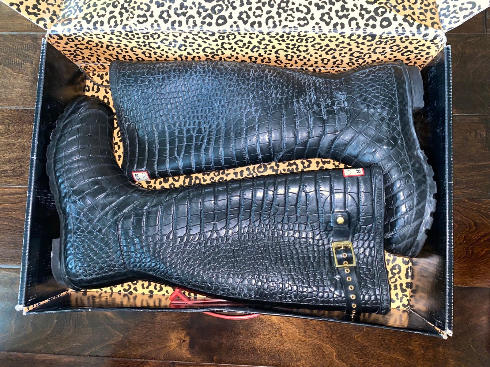 Vintage Hunter x Jimmy Choo Black Croc Rain | Mercari