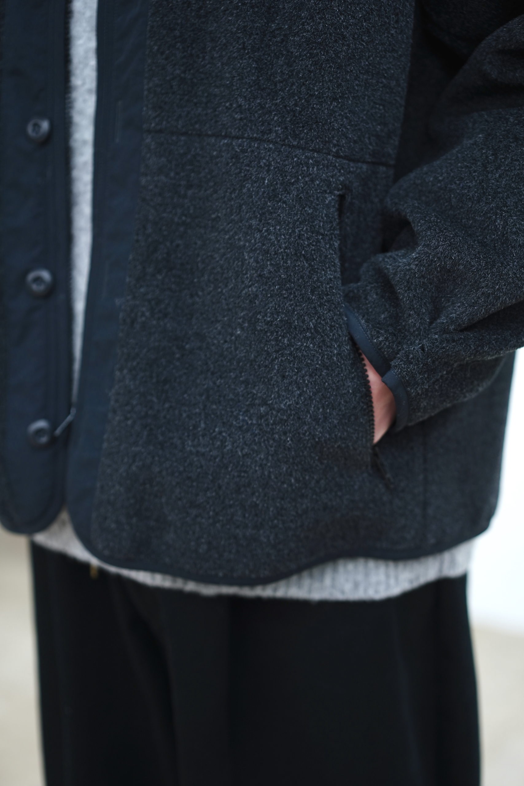 Graphpaper : Wool Alpaca Boa Collarless Blouson | Unlimited