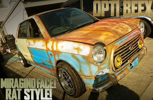 MIRAジーノ顔!錆塗装ラット仕上げ!2代目L800系ダイハツ・オプティ