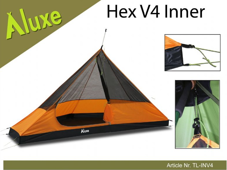 モノポールテントのハーフサイズインナー、ヘックスピークに