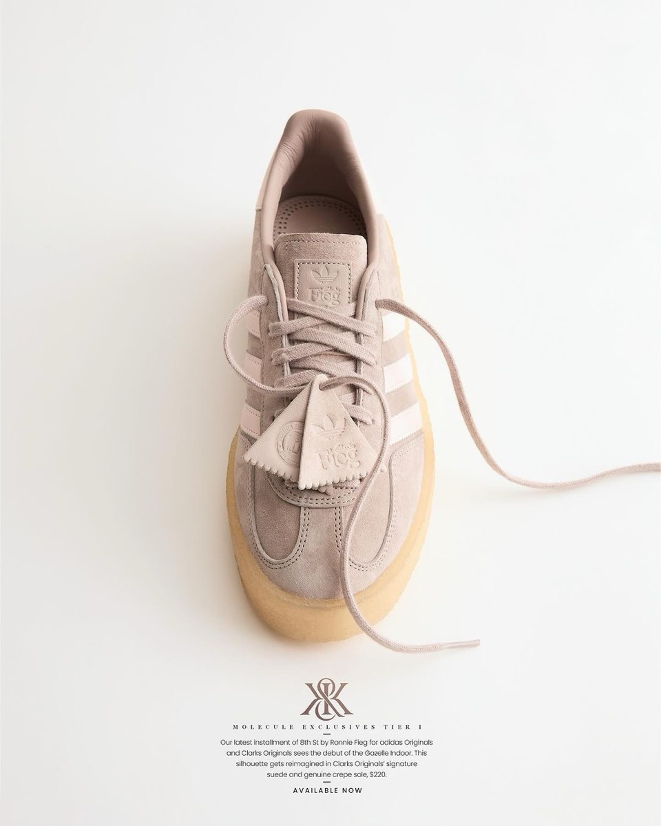 Kith × Clarks × adidas Gazelle Indoor “Molecule”が1月26日より