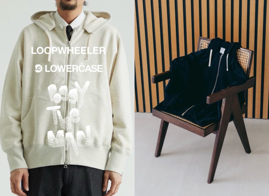 LOOPWHEELER × LOWERCASE for POGGYTHEMAN 新作ジップフーディの先行