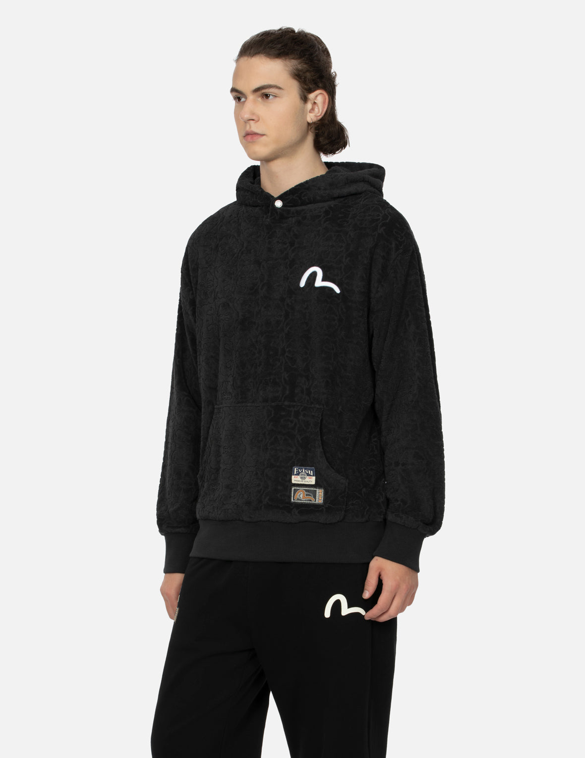 Monogram Jacquard Boucle and Seagull Embrodiery Relax Fit Hoodie