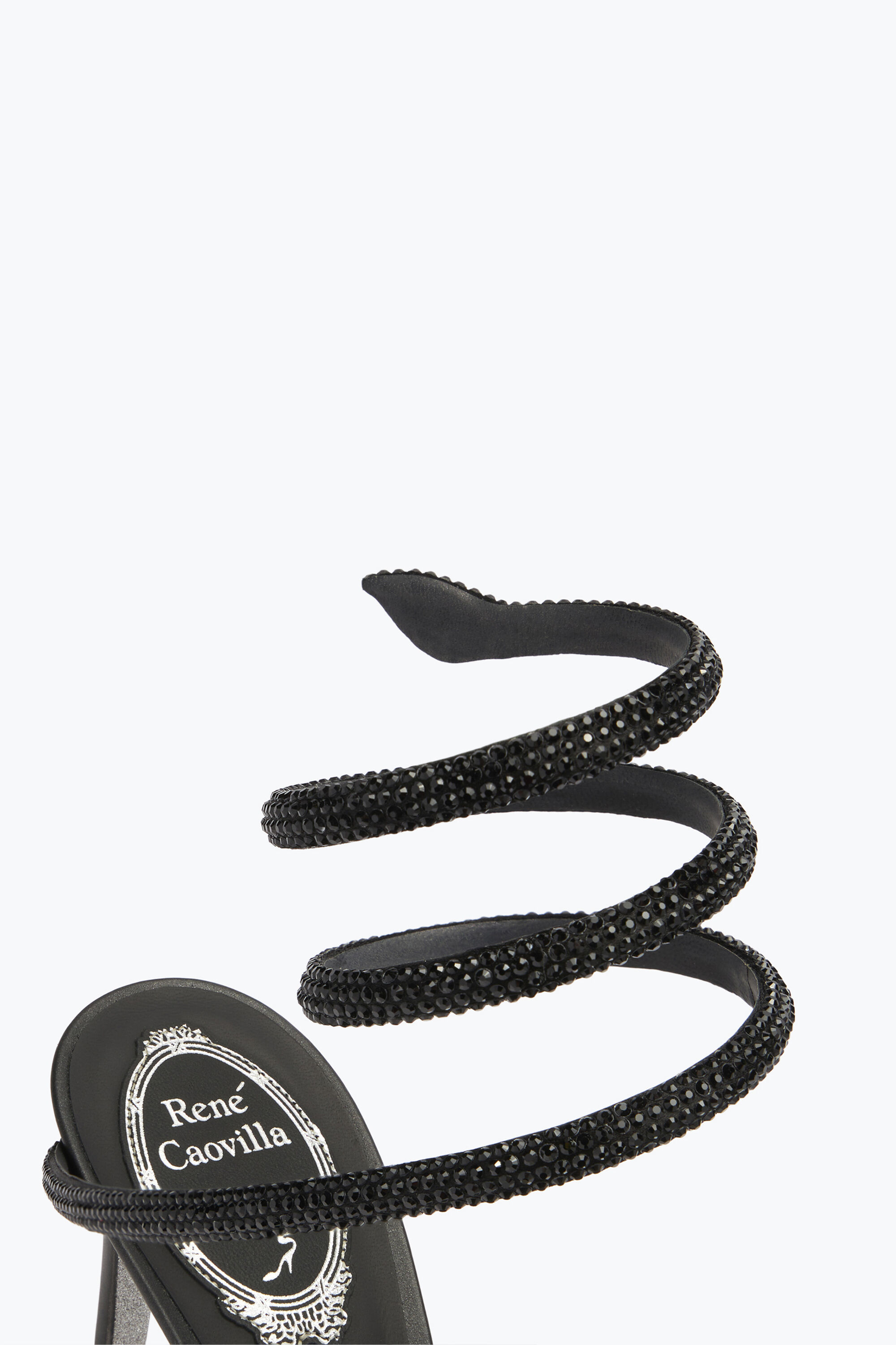 Jeweled CLEO BLACK SANDAL 80 | Rene Caovilla®