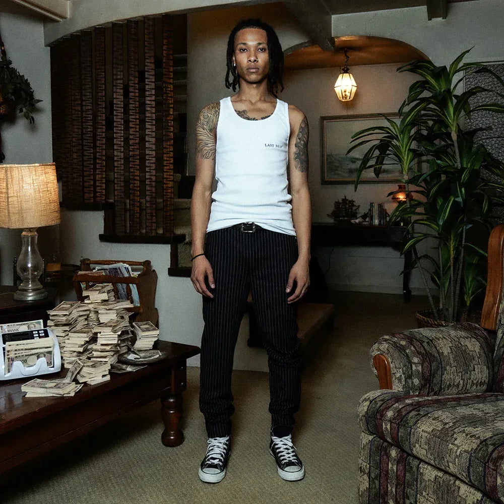 LAST NEST(ラストネスト)商品ページ - Logo Emb Tank Top - White