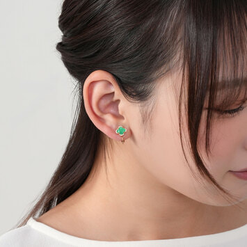 AGVE1117__GS グリーンカルセドニー イヤリング｜イヤリング｜ヴァン