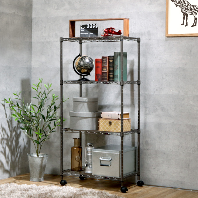 19mm] 幅60 4段 (幅59.5×奥行34.5×高さ124.5cm) ルミナスブラック