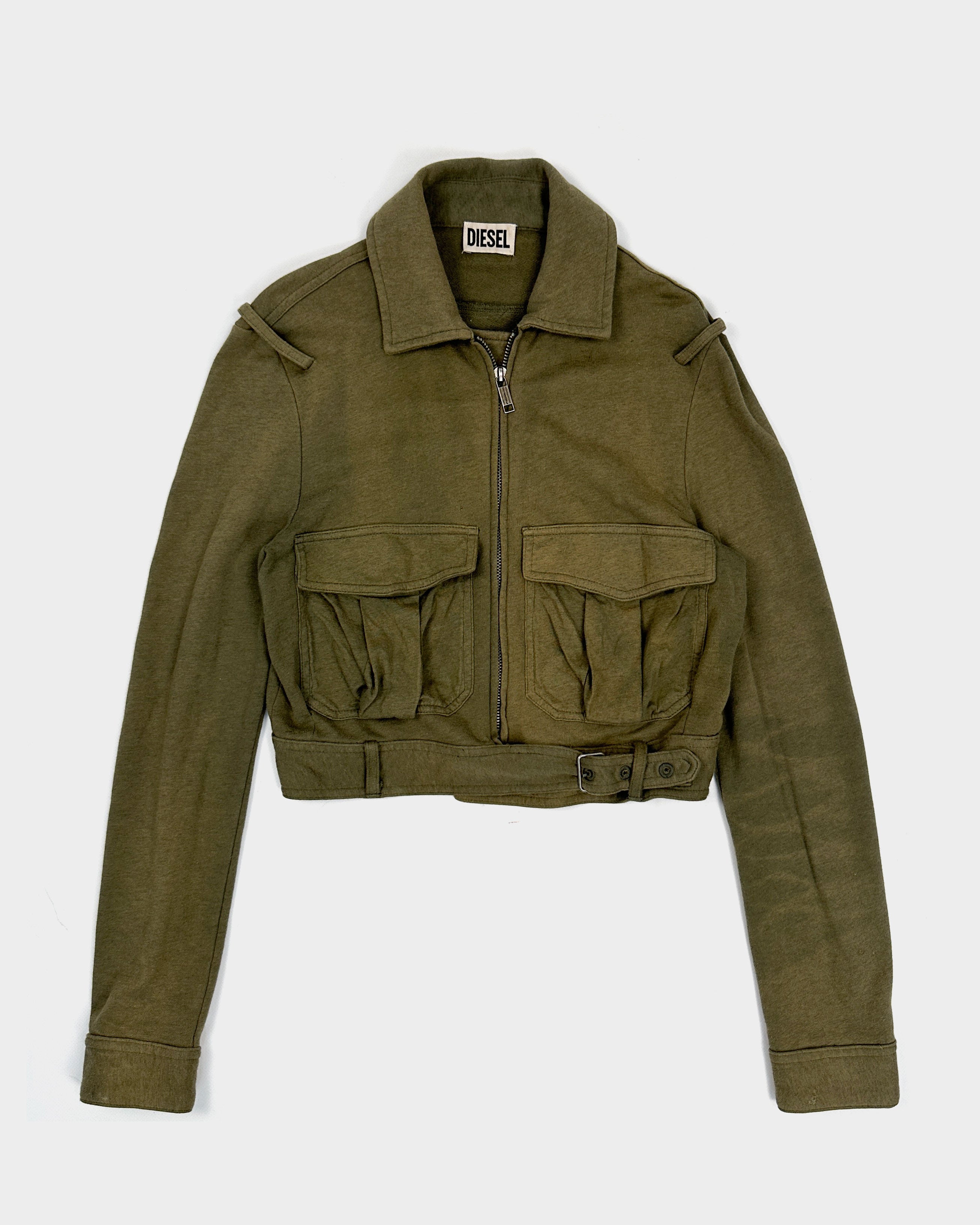 Diesel Cropped Military Green Jacket 2000's – Vintage TTS