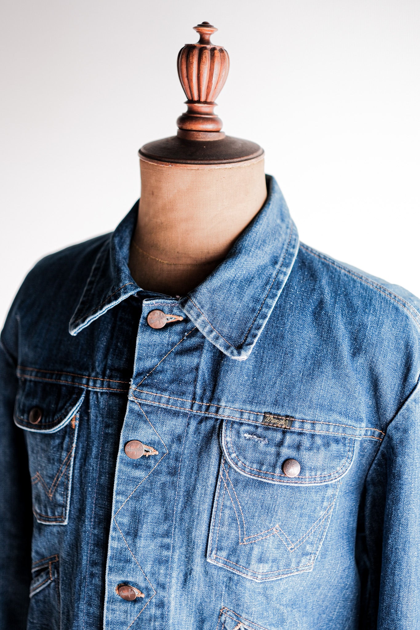 70's】Vintage Wrangler 124MJ Denim Jacket With Patches Size.44